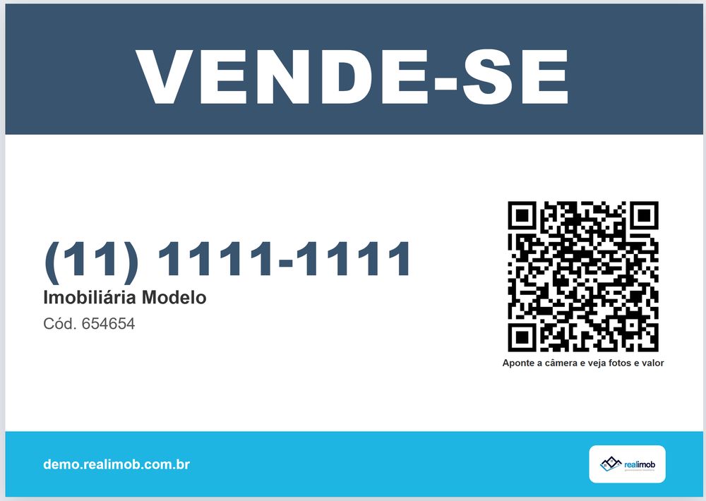Placa de venda com QR code gerada pelo sistema
